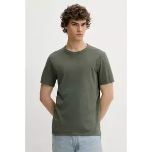 American Vintage tricou din bumbac culoarea verde, neted imagine