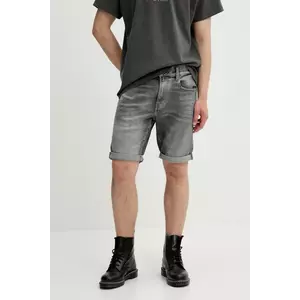 G-Star pantaloni scurți jeans culoarea gri imagine