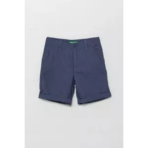 United Colors of Benetton pantaloni scurți de in pentru copii culoarea bleumarin, talie reglabila, 43WBC901E imagine