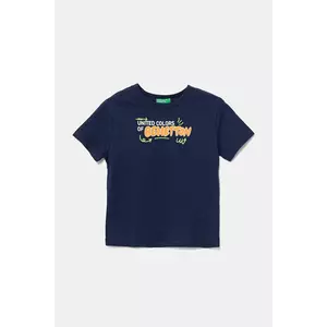 United Colors of Benetton tricou de bumbac pentru copii culoarea bleumarin, cu imprimeu, 3I1XG10JO imagine