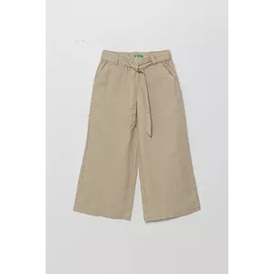 United Colors of Benetton pantaloni de in pentru copii culoarea bej, neted, 43WBCF01W imagine