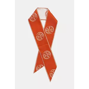 Tory Burch eșarfă cu mătase Medallion culoarea portocaliu, cu imprimeu, 174863-600 imagine