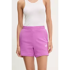 Puma pantaloni scurti femei, culoarea violet, neted, high waist, 682441 imagine