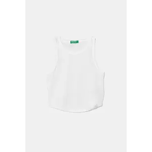 United Colors of Benetton top din bumbac pentru copii culoarea alb, 31H3CH01F imagine