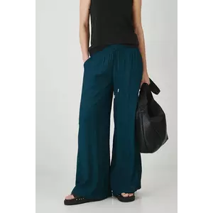 Medicine pantaloni culoarea verde, lat, medium waist imagine