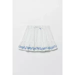 United Colors of Benetton fustă din bumbac pentru copii culoarea alb, mini, evazati, 44HZG0016 imagine