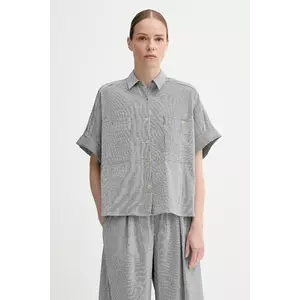 Sessun cămașă culoarea bleumarin, cu guler clasic, relaxed, 25210002 imagine