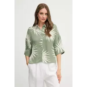 OUI cămașă culoarea verde, cu guler clasic, relaxed, 92929 imagine