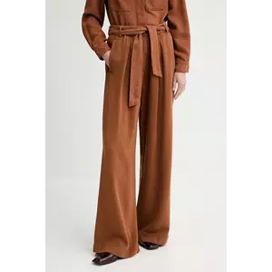 Sessun pantaloni culoarea portocaliu, lat, high waist, 25207012 imagine