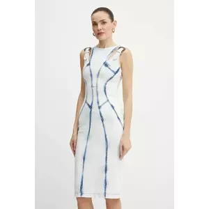 Versace Jeans Couture rochie din denim midi, mulată, 78HAO95R DW063RS5 imagine
