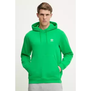 adidas Originals bluză Essential culoarea verde, cu glugă, neted, JN0237 imagine