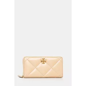 Tory Burch portofel de piele Kira Diamond Quilt culoarea bej, 154989-700 imagine