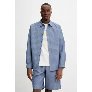 A.P.C. cămașă din amestec de in chemise malo cu guler clasic, relaxed, COHFW.H12532 imagine