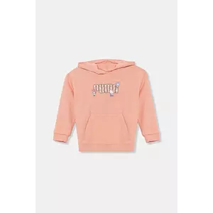 Puma bluză copii HELLO KITTY & FRIENDS Relaxed Hoodie TR culoarea portocaliu, cu glugă, cu imprimeu, 630063 imagine