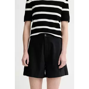 Filippa K pantaloni scurți din bumbac culoarea negru, neted, high waist, 31423.FK imagine