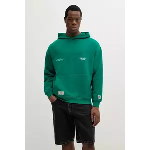 Pepe Jeans hanorac de bumbac COLVILLE HOODIE culoarea verde, cu glugă, cu imprimeu, PM582846 imagine