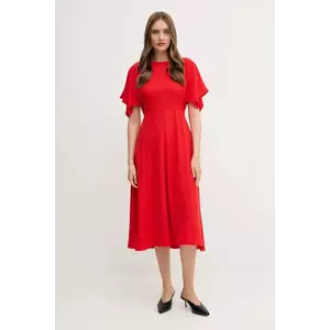 Sandro Ferrone rochie culoarea rosu, midi, evazată, S23XBEBRANCALEONE imagine