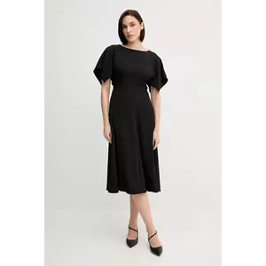 Sandro Ferrone rochie culoarea negru, midi, evazată, S23XBEBRANCALEONE imagine