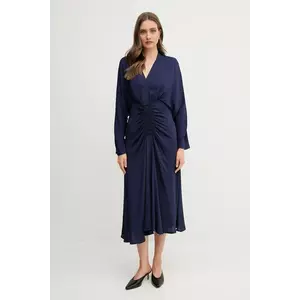 Sandro Ferrone rochie culoarea bleumarin, maxi, dreaptă, S31XBESARAH imagine