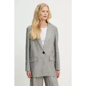 Answear Lab blazer din amestec de in culoarea gri, un singur rand de nasturi, modelator imagine