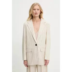 Answear Lab blazer din amestec de in culoarea bej, un singur rand de nasturi, modelator imagine