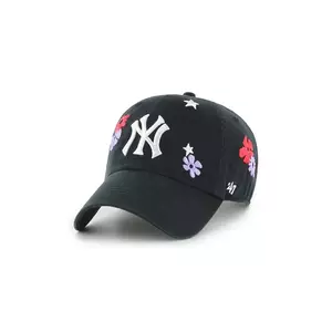 47 brand șapcă de baseball din bumbac MLB New York Yankees culoarea negru, cu imprimeu, B-FLRAC17GWS-BKA imagine