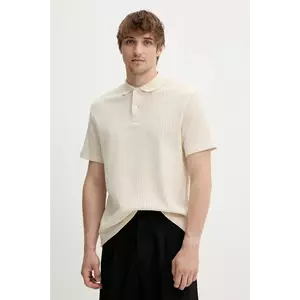 Samsoe Samsoe polo de bumbac SAJASE culoarea bej, uni, M25100033 imagine