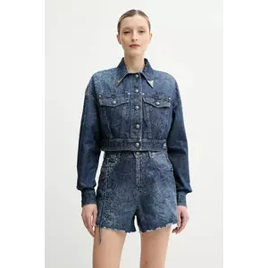 Versace Jeans Couture geacă din denim culoarea bleumarin, de tranzitie, 78HAS45G DS025LF1 imagine