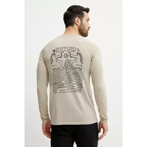 Picture longsleeve Maribo culoarea bej, cu imprimeu, MTS1256 imagine