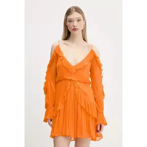 Desigual rochie METZ culoarea portocaliu, mini, evazată, 25SWVW15 imagine