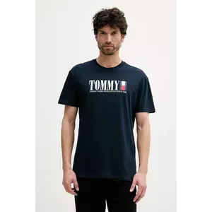 Tommy Jeans tricou din bumbac culoarea bleumarin, cu imprimeu, DM0DM21941 imagine