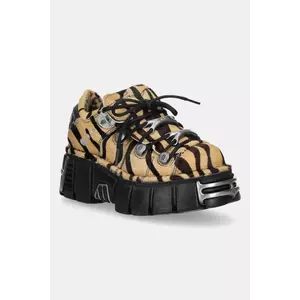 New Rock sneakers din piele PELO CEBRA culoarea bej, M-120N-C86 imagine