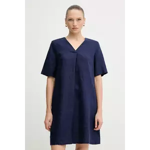 United Colors of Benetton rochie din in culoarea bleumarin, mini, oversize, 4AGHDV0B0 imagine