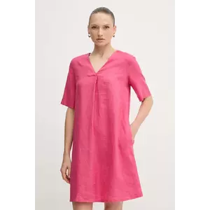 United Colors of Benetton rochie din in culoarea roz, mini, oversize, 4AGHDV0B0 imagine