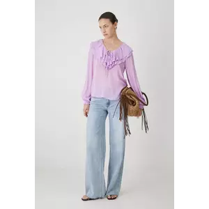 Medicine bluza culoarea violet, neted imagine