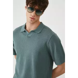 Medicine tricou polo culoarea verde, neted imagine