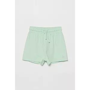 United Colors of Benetton pantaloni scurți din bumbac pentru copii culoarea verde, uni, talie reglabila, 3BL0G901T imagine
