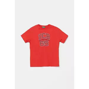 United Colors of Benetton tricou de bumbac pentru copii culoarea rosu, cu imprimeu, 3I1XC10OO imagine
