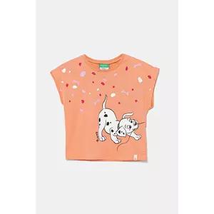 United Colors of Benetton tricou de bumbac pentru copii culoarea portocaliu, 3JERG10JC imagine