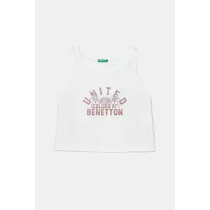 United Colors of Benetton top din bumbac pentru copii culoarea alb, 3I1XCH01Z imagine