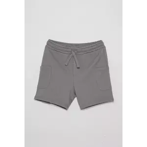 United Colors of Benetton pantaloni scurți din bumbac pentru copii culoarea gri, talie reglabila, 39DJG901C imagine