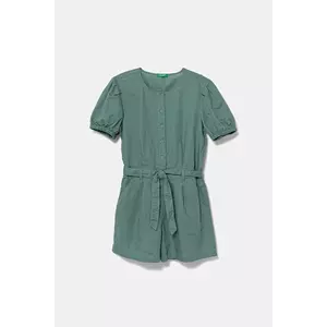 United Colors of Benetton salopetă de in pentru copii culoarea verde, 43WBCT014 imagine
