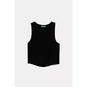 United Colors of Benetton top din bumbac pentru copii culoarea negru, 31H3CH01F imagine