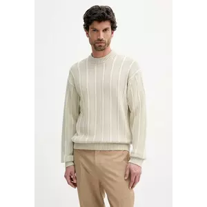 BOSS Orange pulover de bumbac culoarea bej, 50543690 imagine