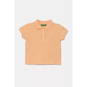 United Colors of Benetton tricou polo copii culoarea portocaliu, cu guler, 3WG9G300A imagine