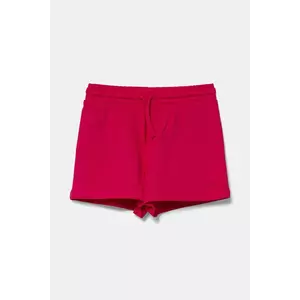 United Colors of Benetton pantaloni scurți din bumbac pentru copii culoarea roz, uni, talie reglabila, 3BL0G901T imagine