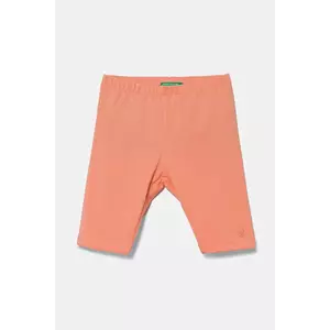 United Colors of Benetton leggins copii culoarea portocaliu, uni, 3MT1GF01M imagine