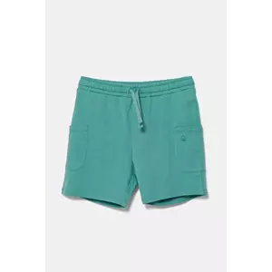 United Colors of Benetton pantaloni scurți din bumbac pentru copii culoarea turcoaz, talie reglabila, 39DJG901C imagine