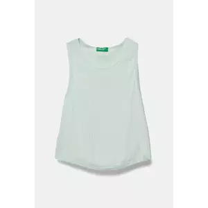 United Colors of Benetton top din bumbac pentru copii culoarea turcoaz, 31H3CH01F imagine