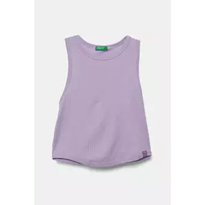 United Colors of Benetton top din bumbac pentru copii culoarea violet, 31H3CH01F imagine